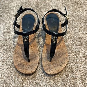 Ralph Lauren Black Wedge Sandals